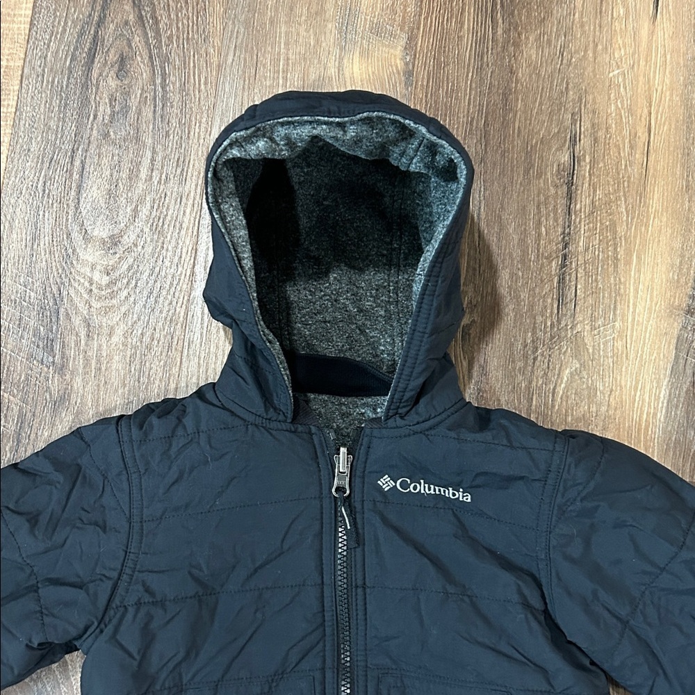 Columbia Lined Toddler Reversible Jacket Black Gray Lining Inside Size XXS - Picture 2 of 15